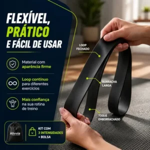 Kit Super Band 3 Intensidades Piva Store - Elástico Extensores Borracha Leve, Média E Extra Forte P/ Crossfit Pilates Faixa Fisioterapia Academia - Imagem 6