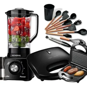 Kit Liquidificador Mondial + Sanduicheira + Jogo De Cozinha - Imagem 2