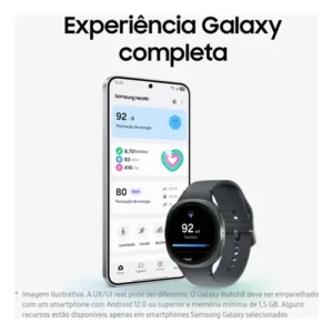 Smartwatch Samsung Galaxy Watch 8 40mm BT GPS, Branco com Pulseira Milanês Cinza-escuro - Imagem 11