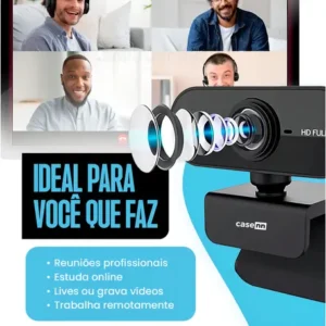 Webcam Full HD 1080p com Microfone e Rotação 360° para Videochamadas Acemic Audio - Imagem 4