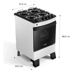 Fogão Consul 4 Bocas Branco Com Mesa Esmaltada - Cfo4zab - Imagem 2
