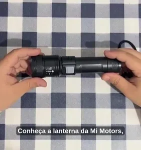 Lanterna Militar Tatica LED CREE Mais Forte do Mundo Ultra Potente 1Km Zoom Alto Brilho Resistente Agua Sitio Fazenda Brielli Home - Imagem 2