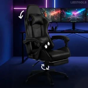 Cadeira Gamer Jogos Escritório Ergonômica Giratória 360 Luxo Cor Preto - Imagem 3