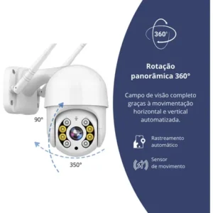 Câmera Ip A8 App Icsee Infravermelho Prova D'água Externa Wifi Hd Cor Branco - Imagem 4