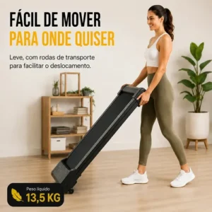 Esteira Ergométrica Elétrica Dobrável Com Painel LCD Controle Remoto Para Caminhada Casa Academia Preta - Imagem 5