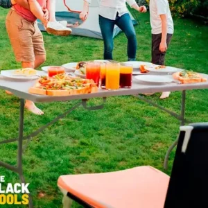 Mesa Dobrável Com 1,80m Alça Vira Maleta Portatil Camping Branco - Imagem 6