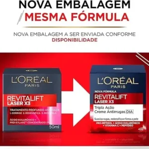 Creme Facial Anti-idade, com PRO-XYLANE e Ácido Hialurônico, Corrige Rugas e Flacidez, Revitalift Laser X3 L'Oréal Paris 50ml - Imagem 3