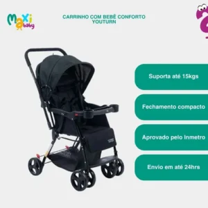 Carrinho de Bebê Com Alça Reversível YouTurn Maxi Baby - Gold - Imagem 11