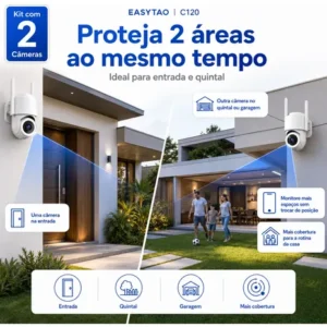 2 Câmera Segurança Ip Wifi Icsee Infravermelho Prova D'água - Imagem 4