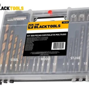 Furadeira De Impacto 13mm 750w Profissional Com Kit Brocas Buchas E Bits 300 Peças The Black Tools - Imagem 6