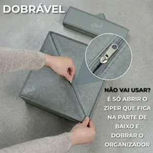 Kit 2 Organizador Colmeia De Roupas Gaveta Guarda Roupa 24 Divisórias Ciclo Alternativa Cor Cinza - Imagem 4