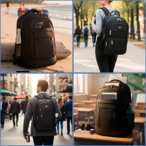 Mochila Masculina Impermeável Faculdade Alça Reforçada Preto - Imagem 6