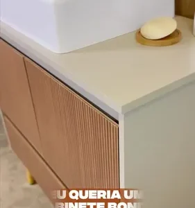 Gabinete P/ Banheiro Suspensa Com Cuba Apoio Branca - Imagem 2