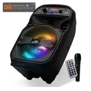 Caixa de Som Bluetooth Grasep D-BH6101 2.1 Canais Preto Com Rádio e LED - Imagem 1