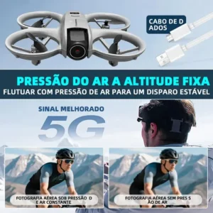 Drone Profissional L28s Pro Max Battery Motor Brushless Câmera Hd Para Fotografia Aérea, Voltar Auto + Siga-me Com 2 1800mah Baterias Controle Com Tela,drone 2.4ghz 5g Cinza - Imagem 3