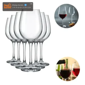 Jogo 6 Taças Vinho Tinto 450ml Cristal Titanium Gastro - Imagem 1