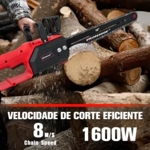 Motosserra Elétrica Brushless 16 Polegadas 2 Bateria 1600w - Imagem 4