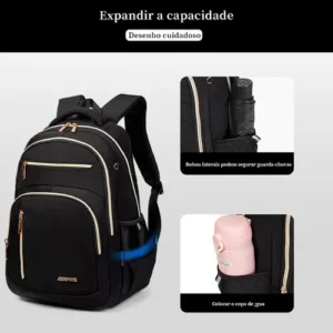 Senhora Mochila Dois Ombro Impermeável Mochila Escolar - Imagem 6