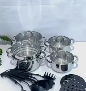 Jogo Panelas Inox 19 Peças Genebra Completo C/ Utensílios - Imagem 2