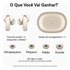 Fone de Ouvido Sem Fio HUAWEI FreeBuds Pro 5 Cancelamento de Ruído com IA de Motor Duplo Som Ultra Imersivo Chamadas Estáveis e Nítidas IP57 Até 38 horas Autonomia de Bateria Areia - Imagem 9
