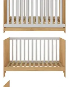 Berço Americano 3 em 1 para Colchão 130x70cm Multimóveis 0527PA Madeirado/Branco - Imagem 7