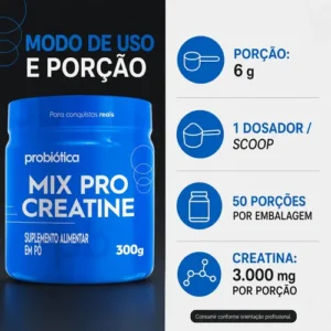 Creatina Probiotica Mix Pro Creatine 300g - Imagem 4