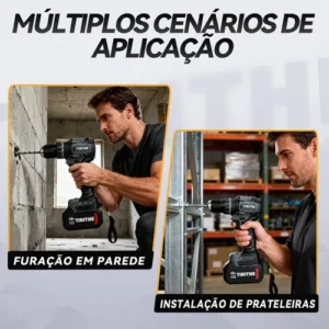Parafusadeira Furadeira Impacto Brushless 2 Bateria 48v 10mm - Imagem 5