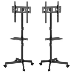 Suporte Pedestal Para Tv De 23 A 60 Com Rodinhas Bandeja Cor Preto - Imagem 11