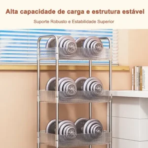 Carrinho Organizador Acrílico3 Prateleiras Multiuso Auxiliar - Imagem 6
