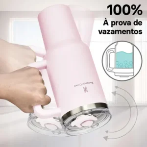 Copo Térmico Gigante 1,2l Inox Com Tampa E Inox Canudo Cor Rosa Cor Pura / Material Fosco - Imagem 7