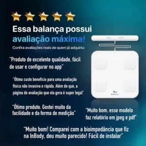 Balança De Bioimpedância Profissional 8 Sensores Digital App - Relaxmedic - Imagem 8