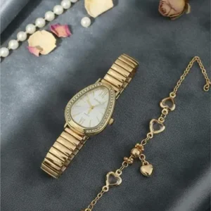 Relógio Feminino Elegante + Pulseira E Caixa Completo - Imagem 5