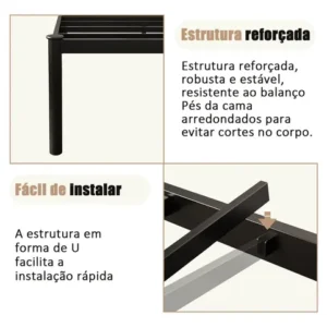 Estrado de Cama Casal Hot Wheels Preto Romantic Crown com Armazenamento - Imagem 8