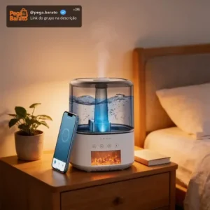 Umidificador De Ar Ultrassônico 4000ml Lareira Chama Branco - Imagem 1