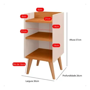 Criado Mudor P/ Cama Box Compacto C/ Prateleira Max - Imagem 9