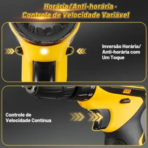 Parafusadeira E Furadeira Cor 2 Baterias Sem Fio 18v Soarfly - Imagem 6
