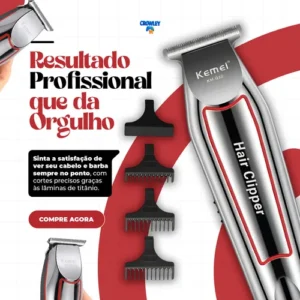 Maquina Acabamento Cortar Cabelo Barba E Pelos Kemei 032 - Imagem 3