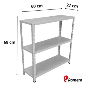 Estante Prateleira Aço Aparador Livros 3 Bandejas Romero - Imagem 3