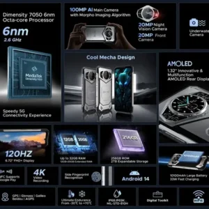 Doogee S200 12gb + 256gb 10100mah Bateria 5g Android 14 Prateado - Imagem 3