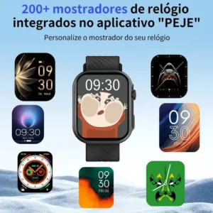 Smartwatch PEJE ZW03 Tela AMOLED 2.13" 2 Pulseiras À Prova d'Água Bluetooth Chamadas 120+ Modos Esportivos Masculino Feminino Android iOS - Imagem 9