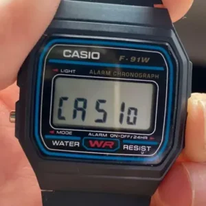 Relógio Vintage Preto com Pulseira de Borracha F91W-1 Clássico e Elegante Casio - Imagem 4