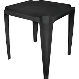 Jr Plasticos Kit Mesa Plástico Quadrada Preta com 4 Cadeiras Bistrô 70cm - Imagem 4