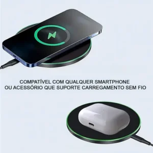 Carregador A'Gold Sem Fio 20W Magnético Indução Preto iPhone Samsung - Imagem 3