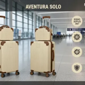 Mala De Viagem 10kg Promoção Rodas 360° Miami Com Frasqueira - Imagem 9