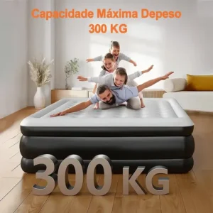 Colchão Inflável Queen Nepul Duplo Com 2 Travesseiro Inflável NE-999 cor Cinza - Imagem 4