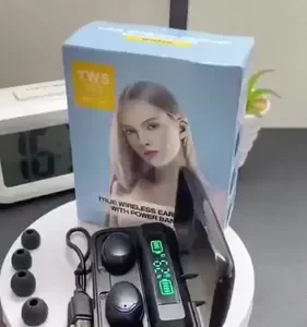 HIVI Fone de ouvido sem fio TWS F9-5C Bluetooth com LED e Power Bank resistente à água - Imagem 2