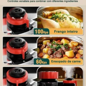 Panela De Pressão Em Aço Inoxidável Com Três Configurações6l - Imagem 3
