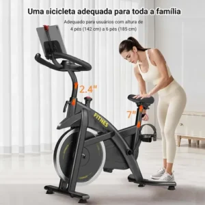 Bicicleta Ergométrica Spinning Rmira Conexão Bluetooth 12kg 150kg - Imagem 6