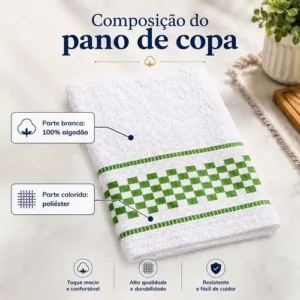 Kit 10 Panos De Prato Algodão Pano De Copa Atoalhado - Imagem 10
