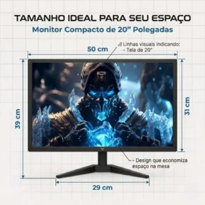 Monitor 20 Polegadas Led Hdmi Vga 1600 X 900 Segunda Tela - Imagem 3